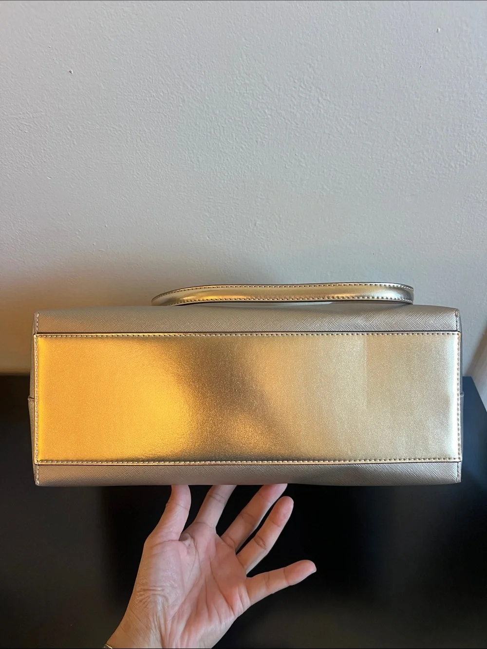 Michael Kors Metallic Gold Tote with MK Charm